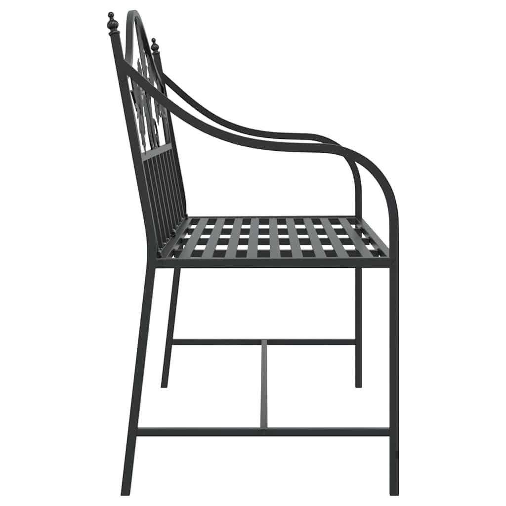 Garden Bench Black 104 x 52.5 x 89 cm Steel