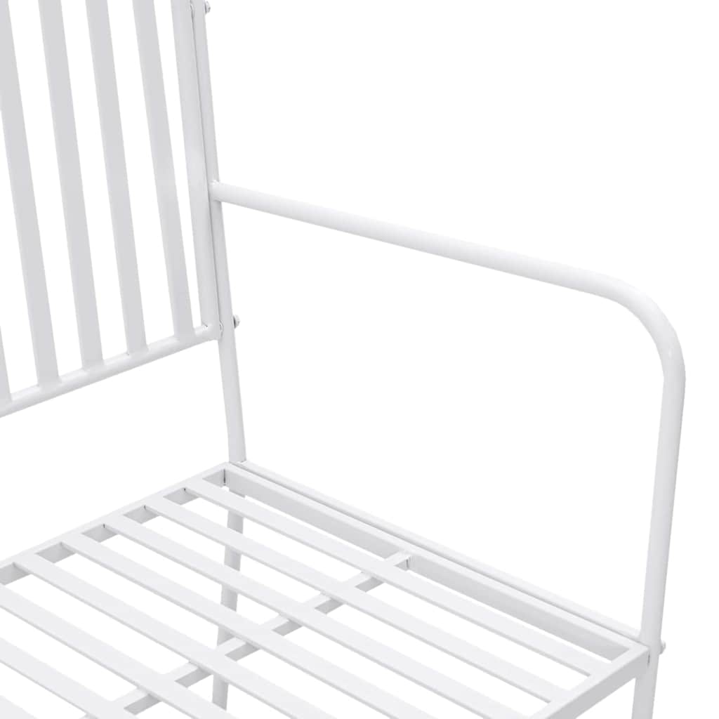 Garden Bench Plain White 103.5 x 51.5 x 90 cm Steel