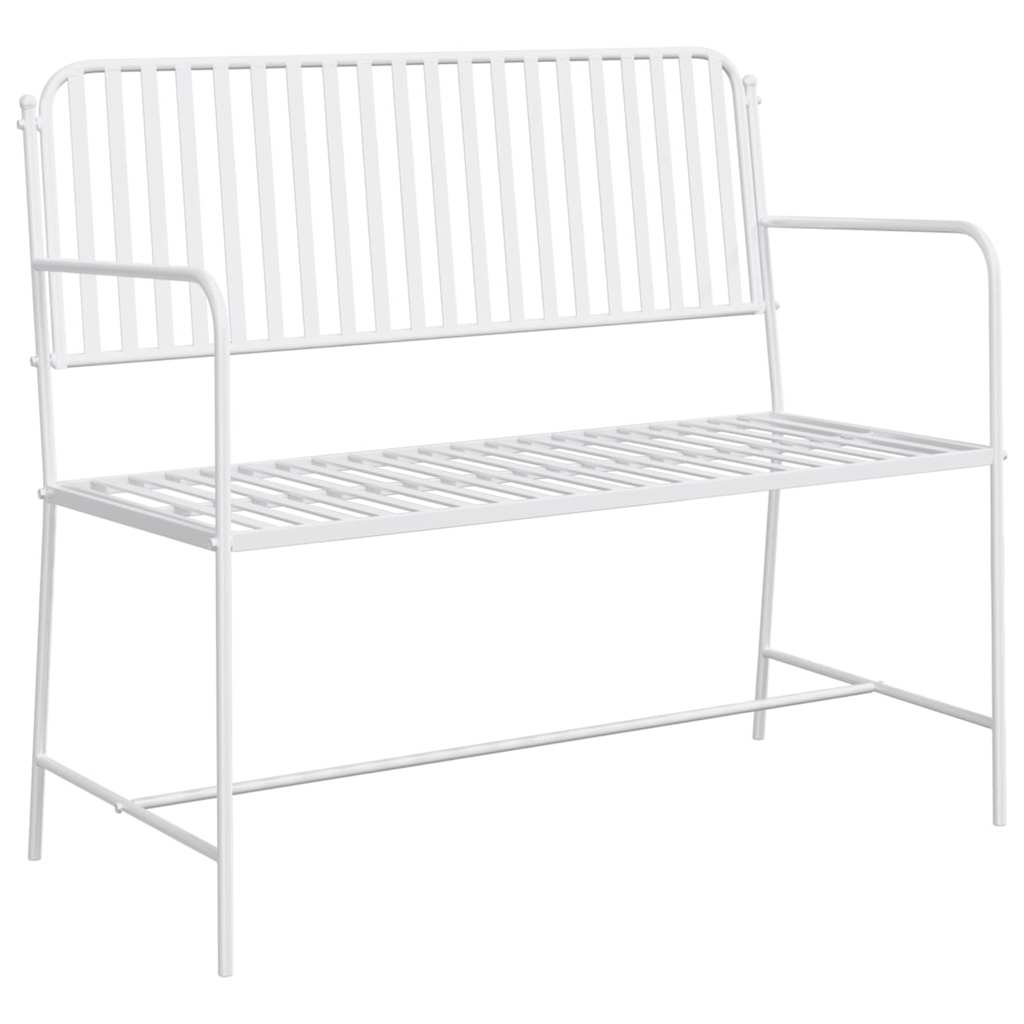 Garden Bench Plain White 103.5 x 51.5 x 90 cm Steel
