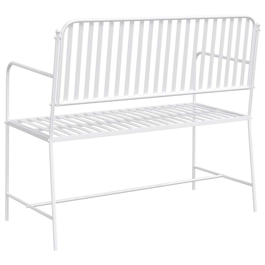 Garden Bench Plain White 103.5 x 51.5 x 90 cm Steel