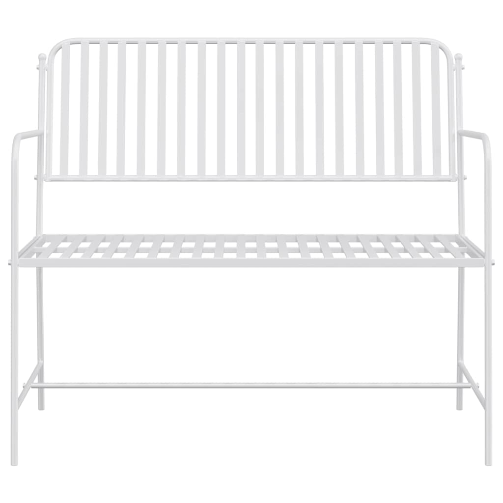 Garden Bench Plain White 103.5 x 51.5 x 90 cm Steel