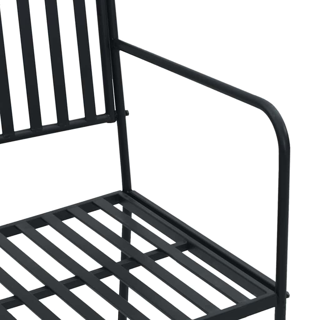 Garden Bench Black 103.5 x 51.5 x 90 cm Steel