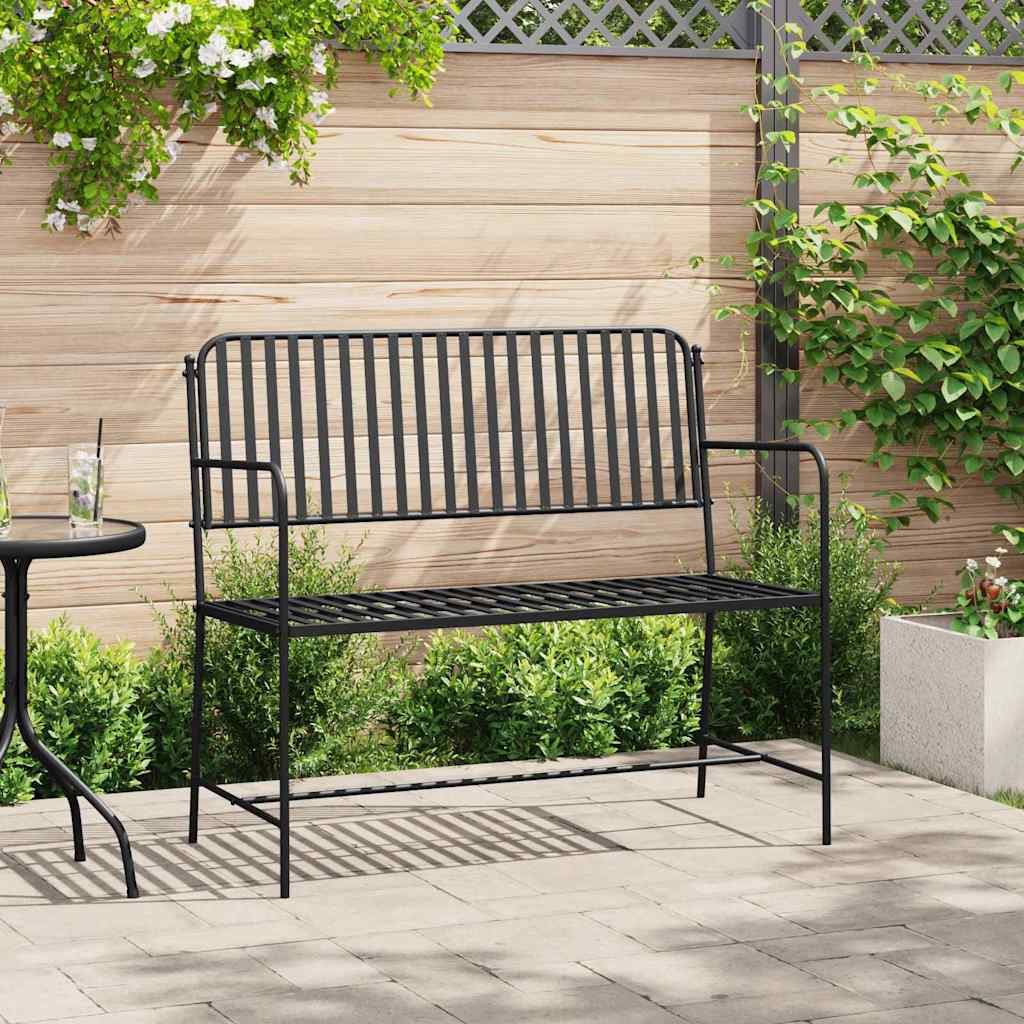 Garden Bench Black 103.5 x 51.5 x 90 cm Steel