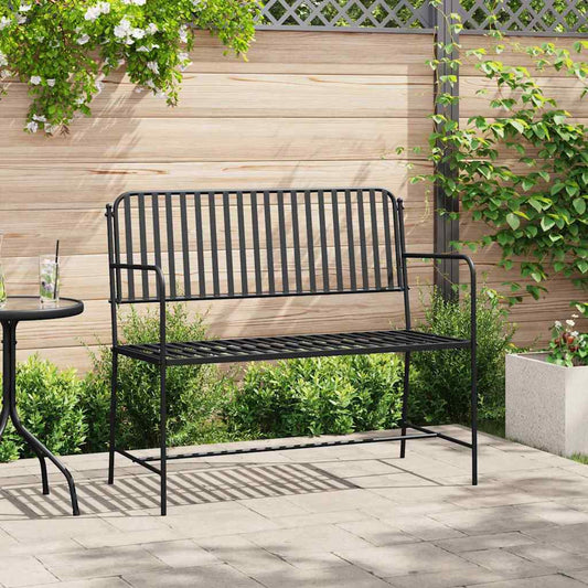 Garden Bench 2 -Seater 103.5 x 51.5 x 90 cm Steel Black