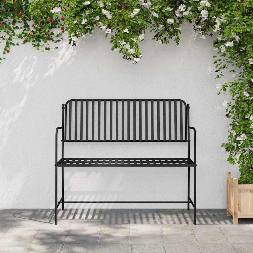Garden Bench Black 103.5 x 51.5 x 90 cm Steel