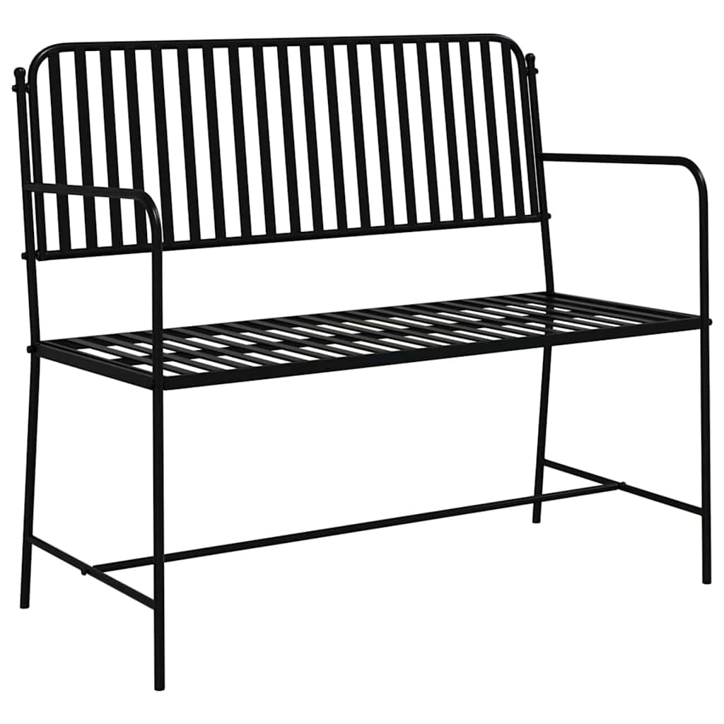 Garden Bench Black 103.5 x 51.5 x 90 cm Steel