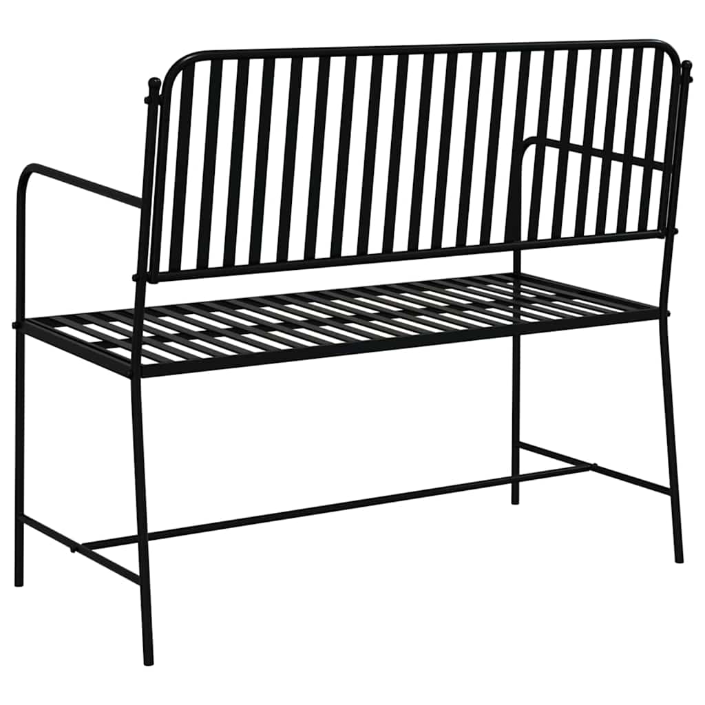 Garden Bench Black 103.5 x 51.5 x 90 cm Steel