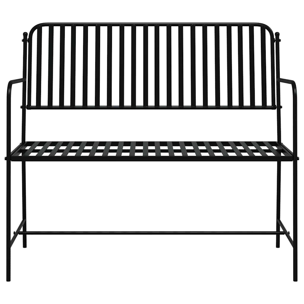 Garden Bench Black 103.5 x 51.5 x 90 cm Steel
