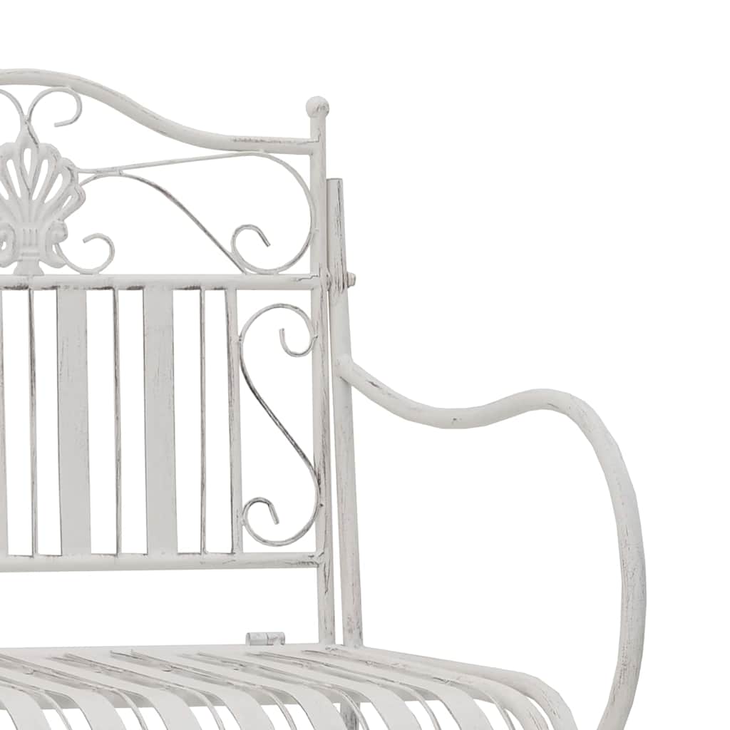 Garden Bench Antique White 103.5 x 59 x 89 cm Steel