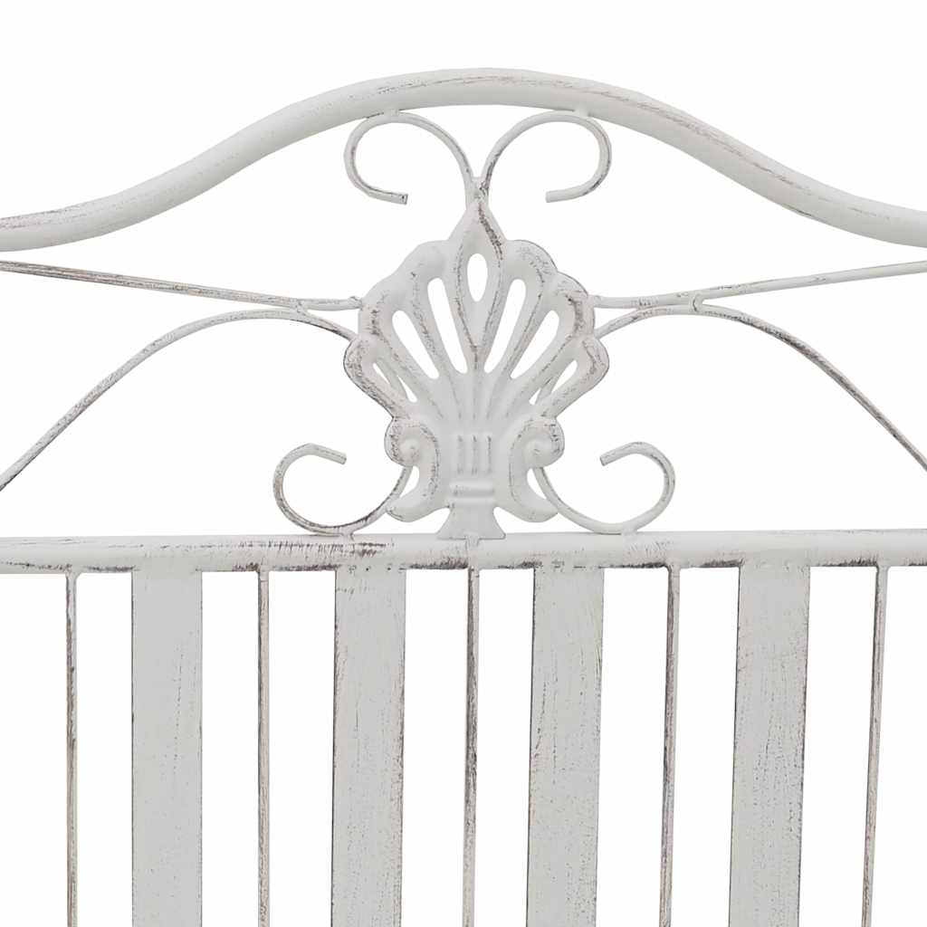Garden Bench Antique White 103.5 x 59 x 89 cm Steel