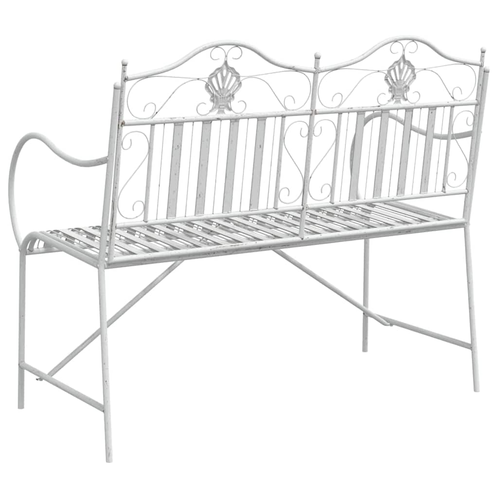 Garden Bench Antique White 103.5 x 59 x 89 cm Steel