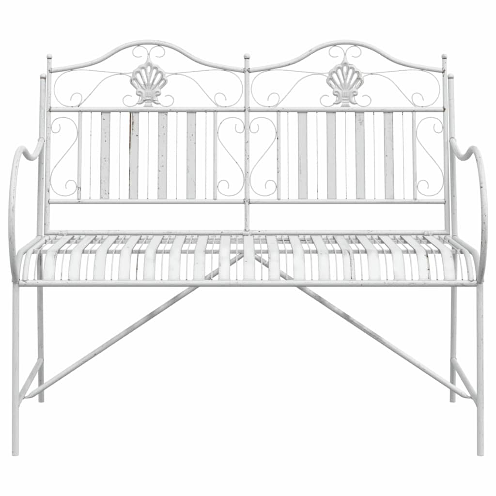 Garden Bench Antique White 103.5 x 59 x 89 cm Steel