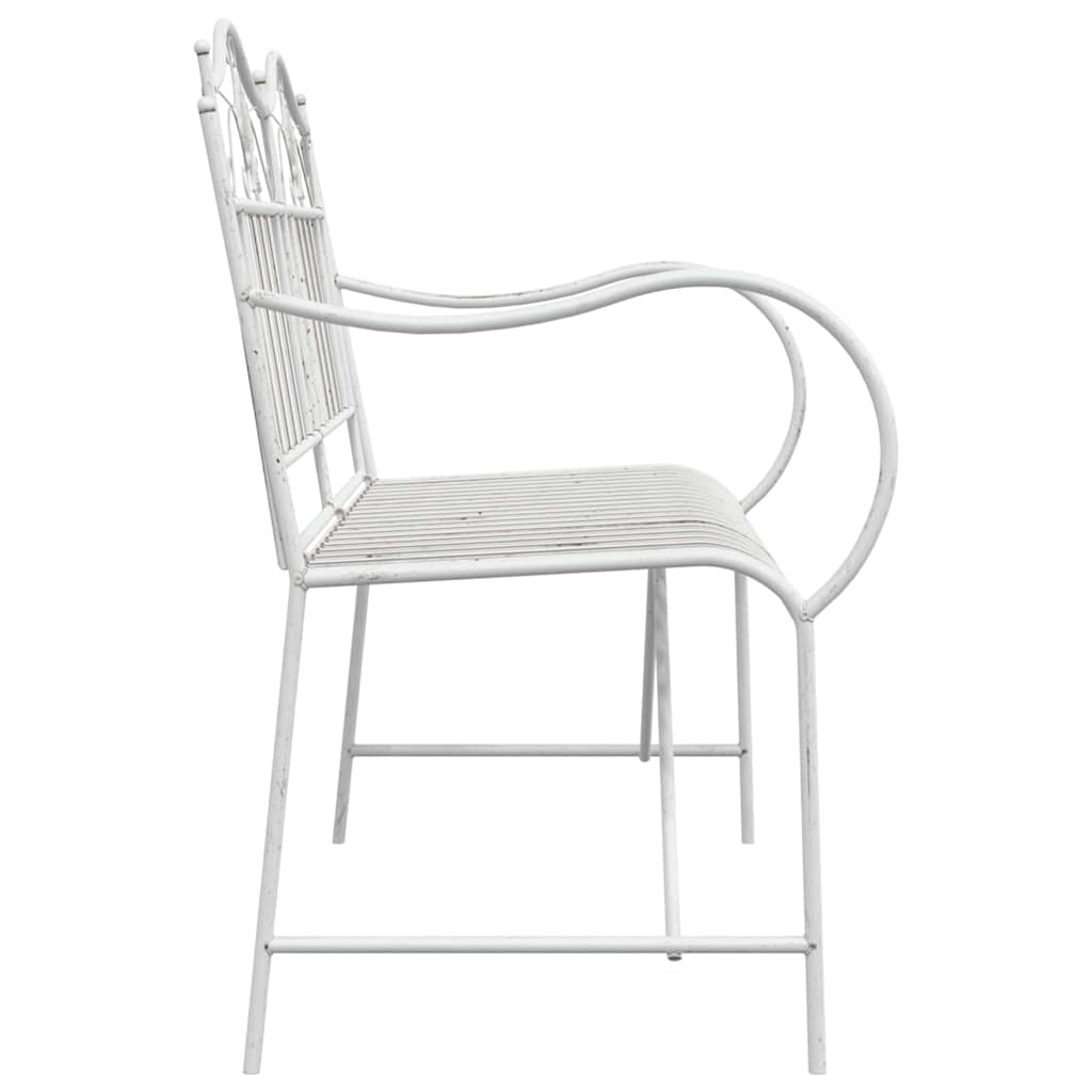 Garden Bench Antique White 103.5 x 59 x 89 cm Steel