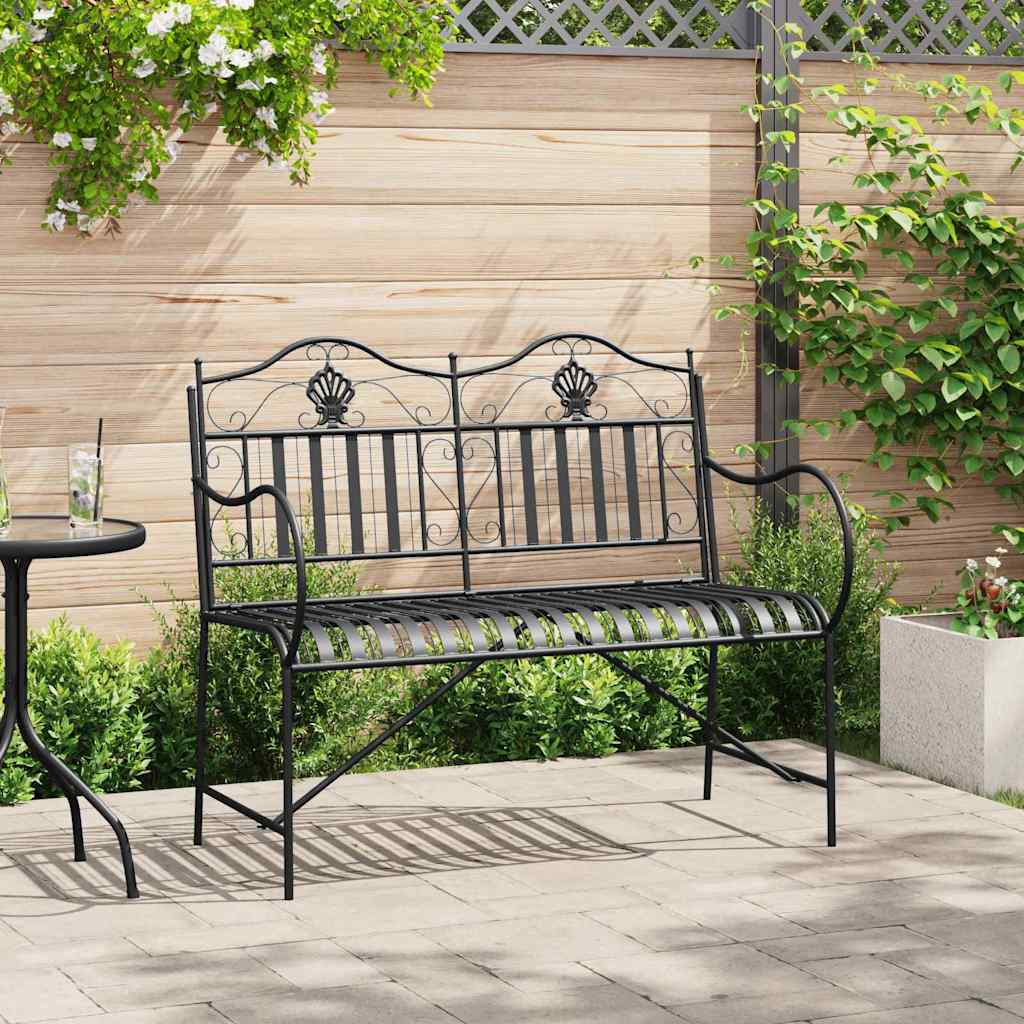 Garden Bench Black 103.5 x 59 x 89 cm Steel
