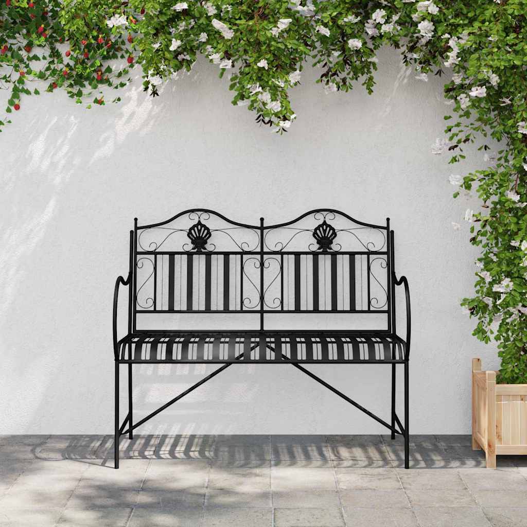 Garden Bench Black 103.5 x 59 x 89 cm Steel