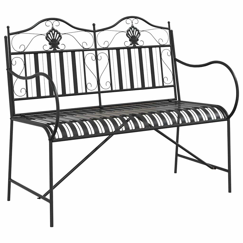 Garden Bench Black 103.5 x 59 x 89 cm Steel