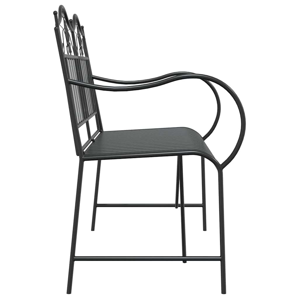Garden Bench Black 103.5 x 59 x 89 cm Steel