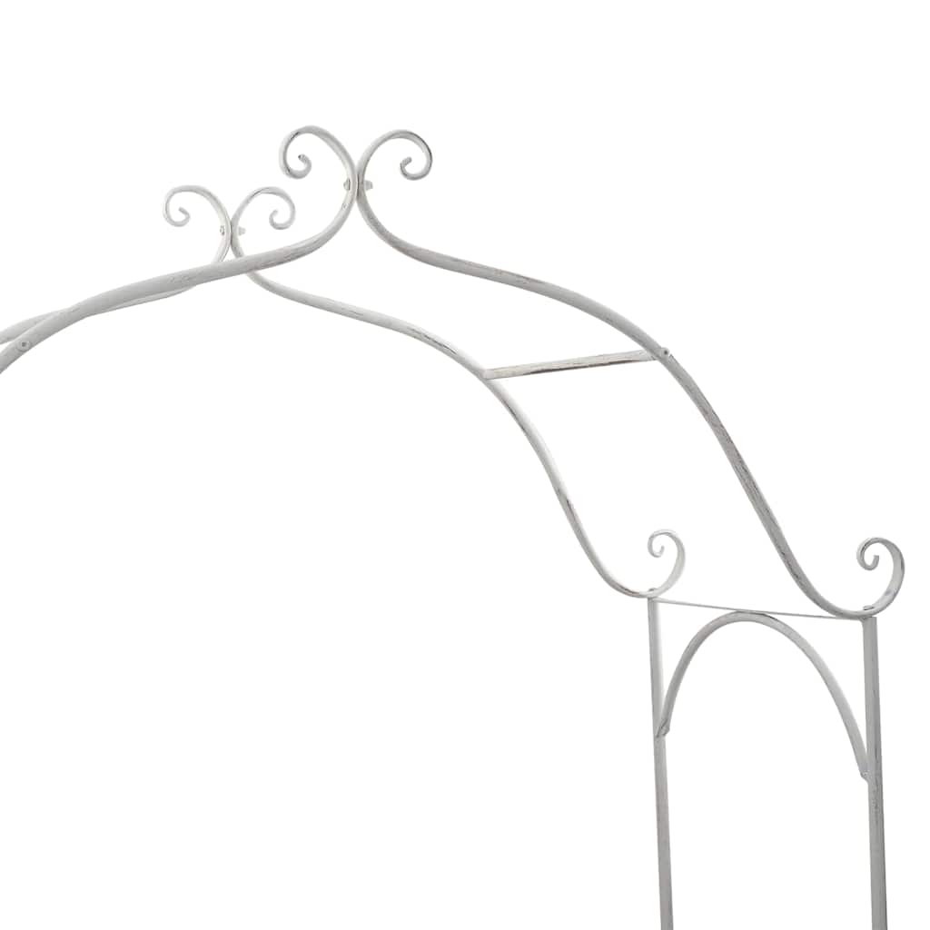 Garden Bench Antique White 121 x 48 x 200 cm Steel
