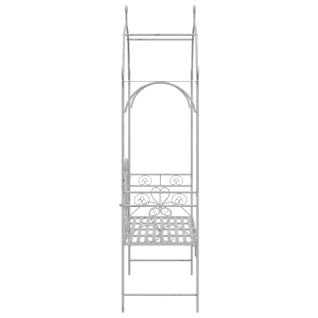 Garden Bench Antique White 121 x 48 x 200 cm Steel