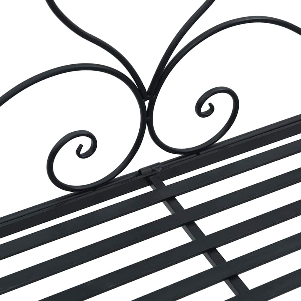 Garden Bench Black 121 x 48 x 200 cm Steel