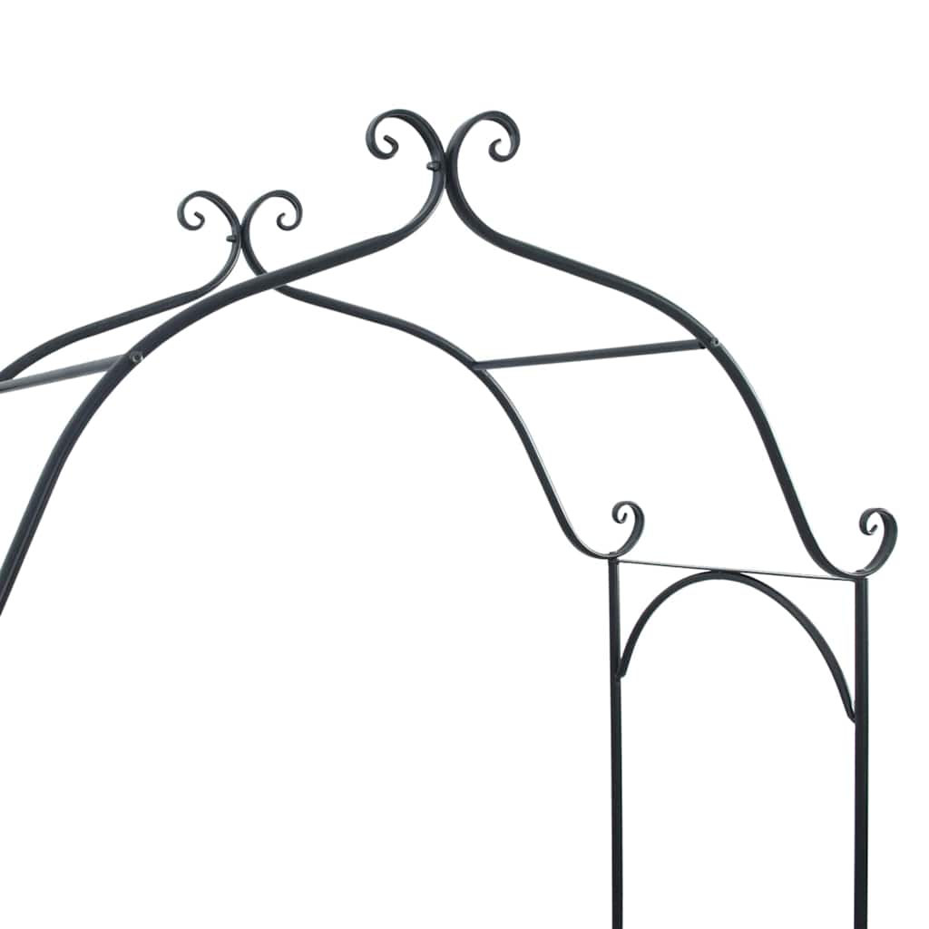 Garden Bench Black 121 x 48 x 200 cm Steel