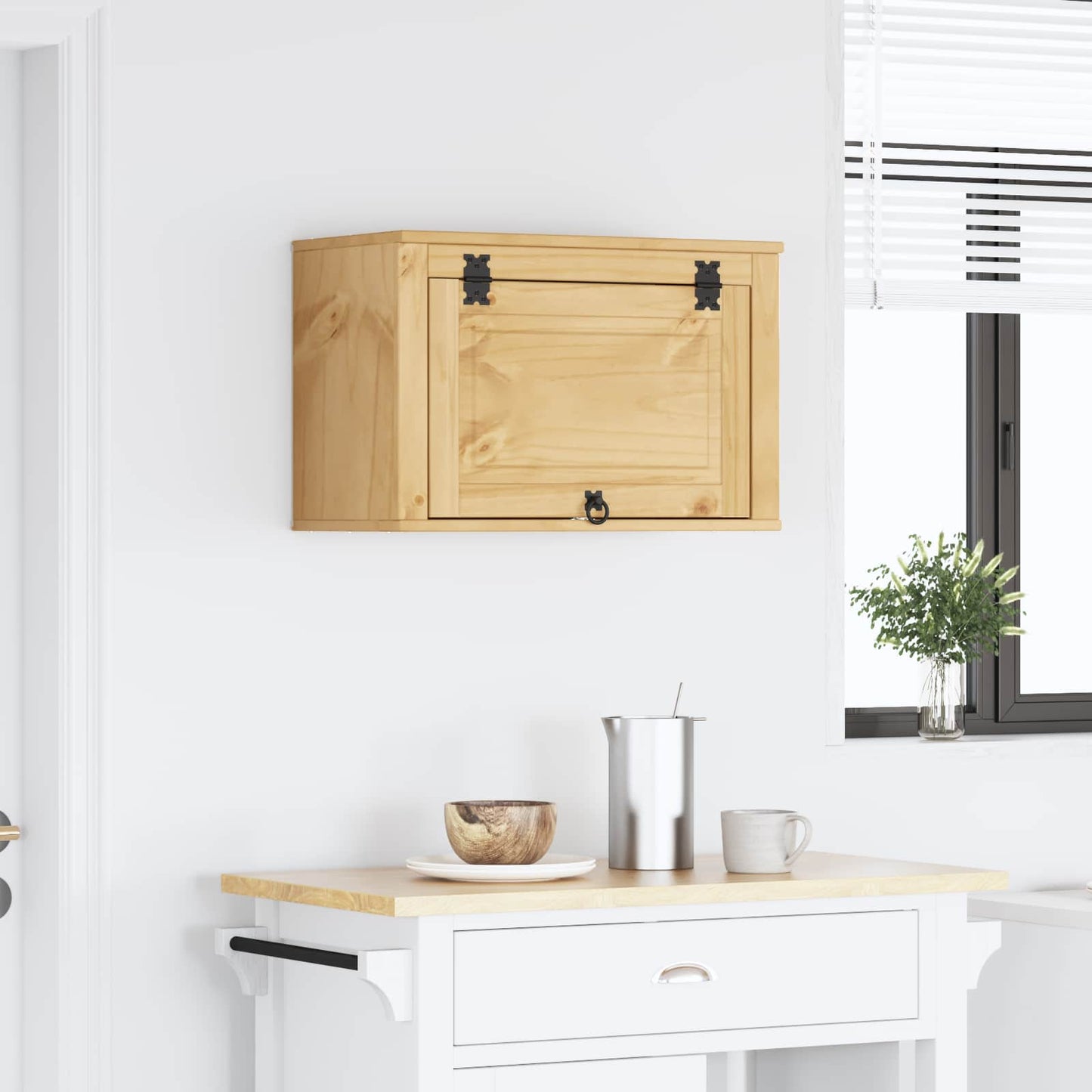 Cabinet SKI Honey Brown 60 x 32 x 40 cm Solid Pine Wood