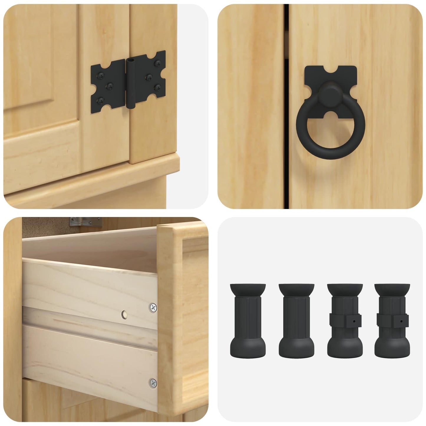 Cabinet SKI Honey Brown 40 x 46 x 81.5 cm Solid Pine Wood