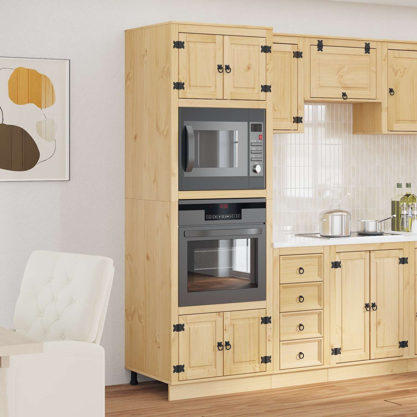 Cabinet SKI Honey Brown 66 x 58 x 207 cm Solid Pine Wood