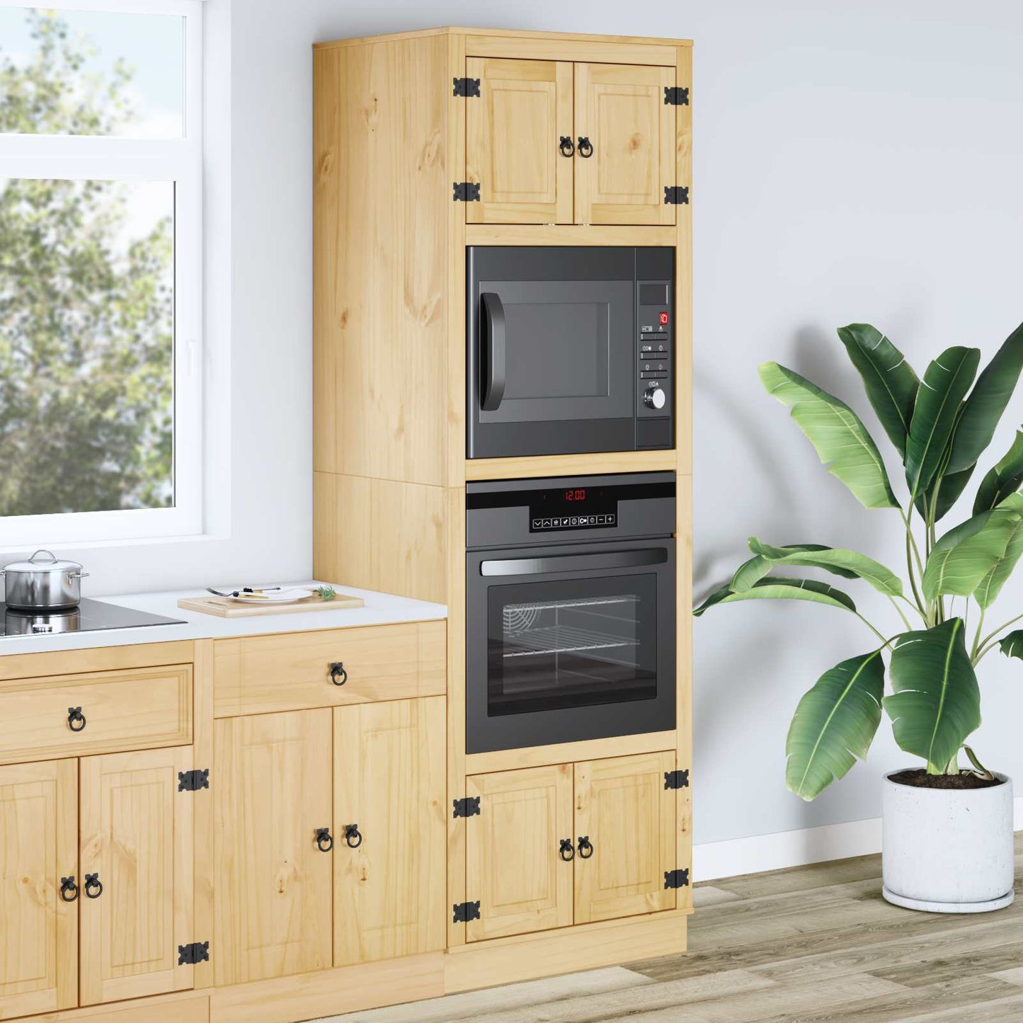 Cabinet SKI Honey Brown 66 x 58 x 207 cm Solid Pine Wood