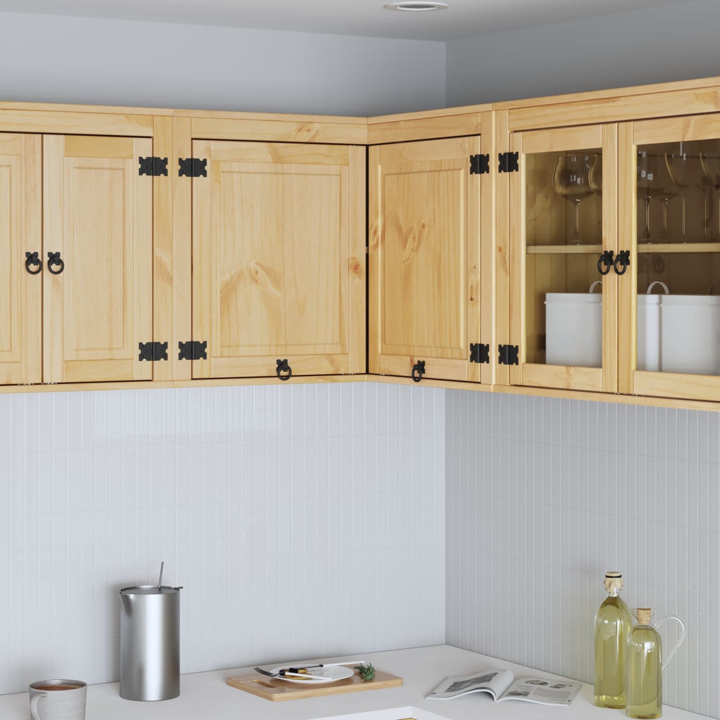 Cabinet SKI Honey Brown 80 x 80 x 60 cm Solid Pine Wood