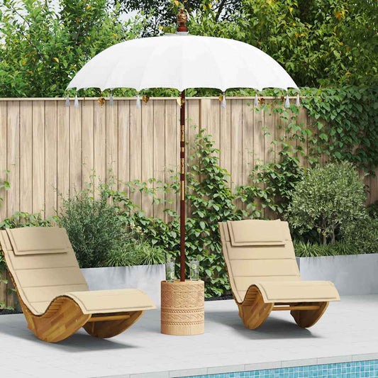 Balinese Parasol Cream 190 x 190 x 260 cm Cotton and solid wood