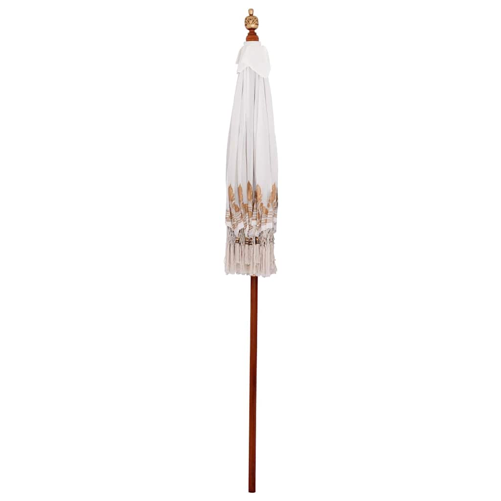 Balinese Parasol Cream 190 x 190 x 260 cm Cotton and solid wood