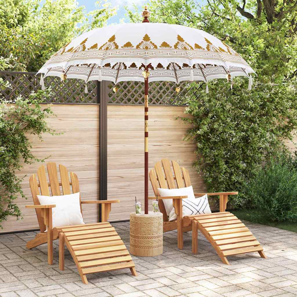 Balinese Parasol Cream 215 x 215 x 260 cm Cotton and Wood