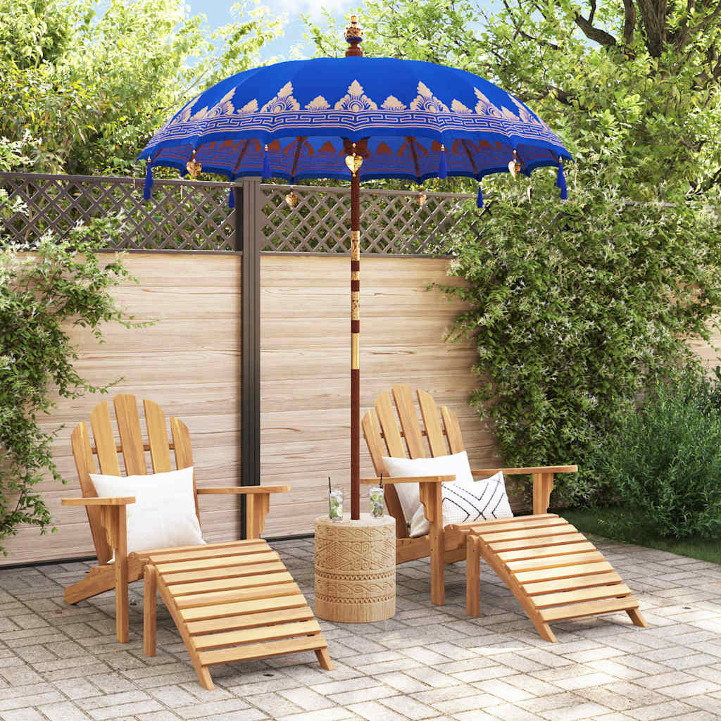 Balinese Parasol Blue (180-190) x 260 cm Cotton and Wood