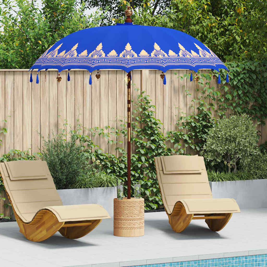 Balinese Parasol Blue 215 x 215 x 260 cm Cotton and Wood