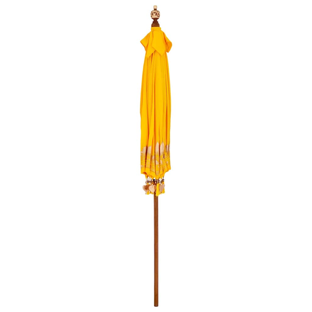 Balinese Parasol Yellow 215 x 215 x 260 cm Cotton and Wood
