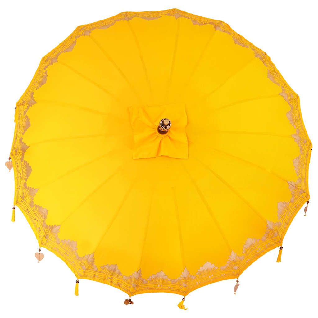 Balinese Parasol Yellow 215 x 215 x 260 cm Cotton and Wood