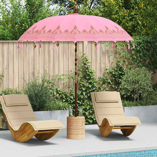 Balinese Parasol Pink 215 x 215 x 260 cm Cotton and Wood