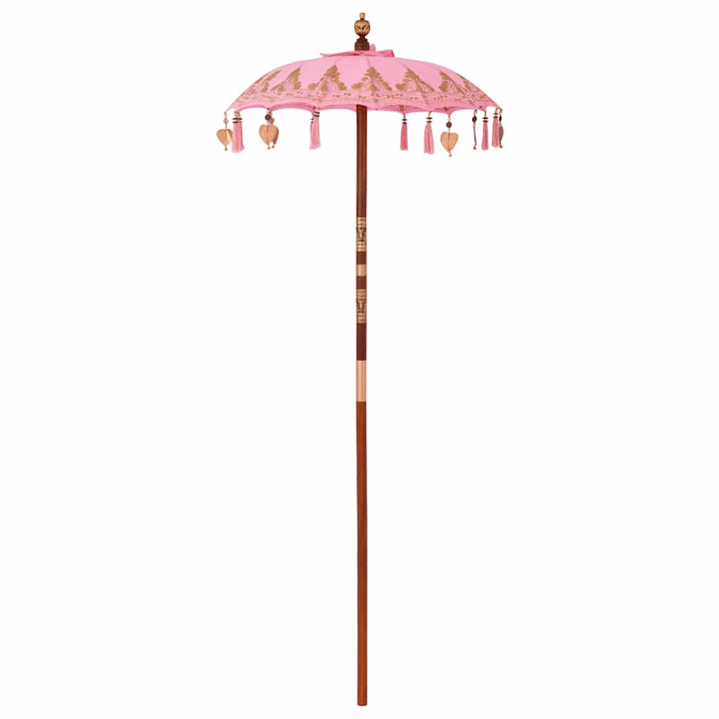 Balinese Parasol Pink 125 x 125 x 260 cm Cotton and Wood