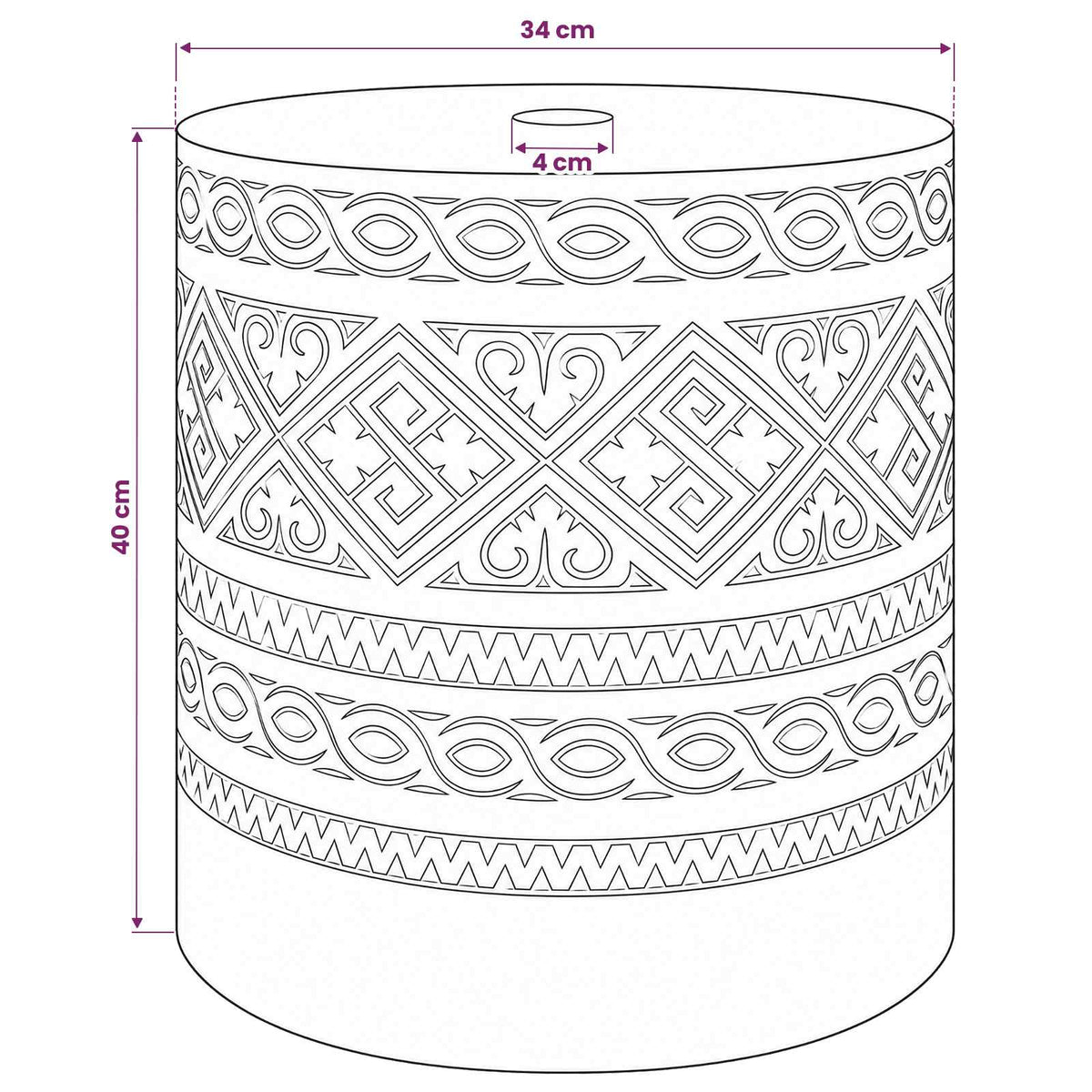 Parasol Base 23 kg White Washed Solid Wood Cylindrical