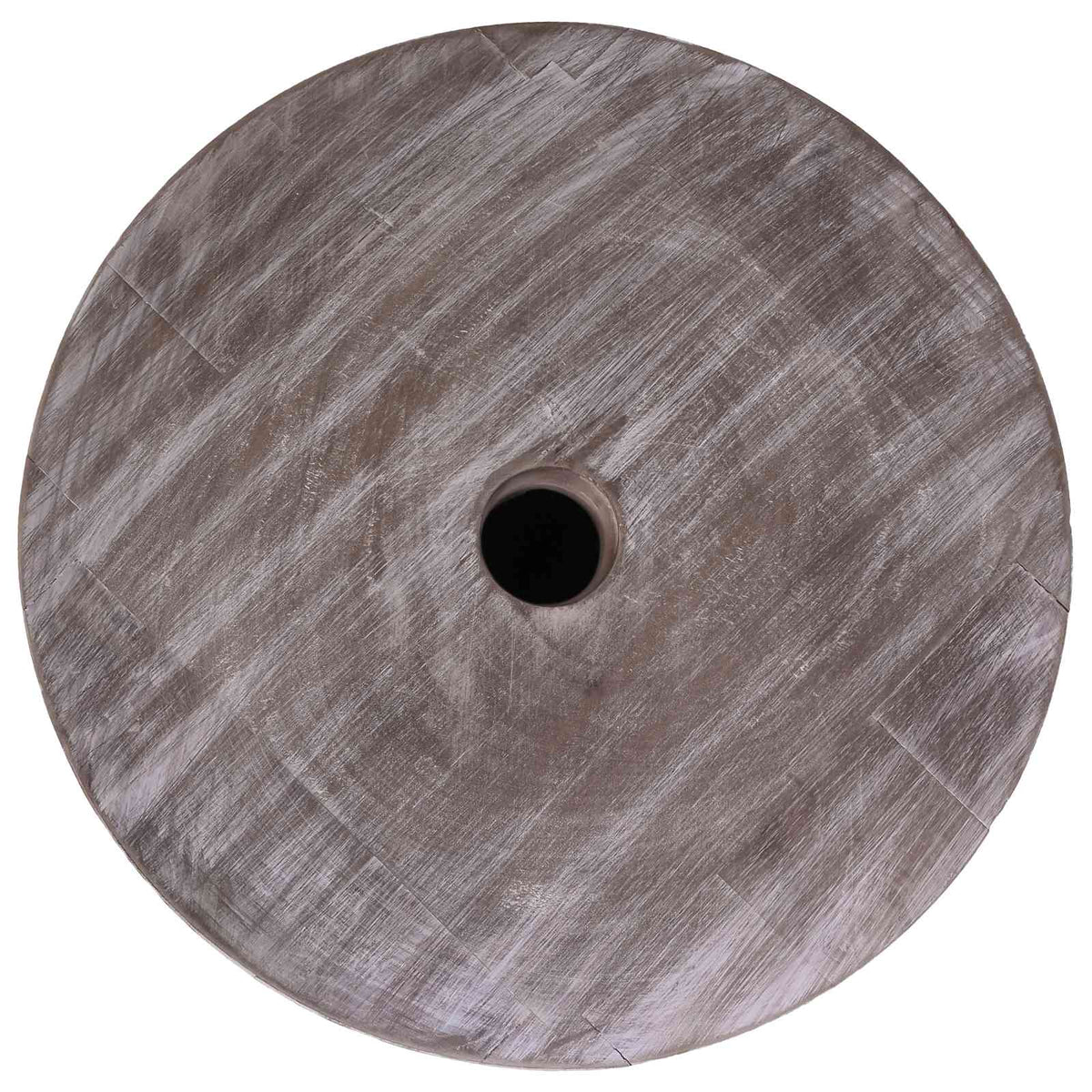 Parasol Base 23 kg White Washed Solid Wood Cylindrical