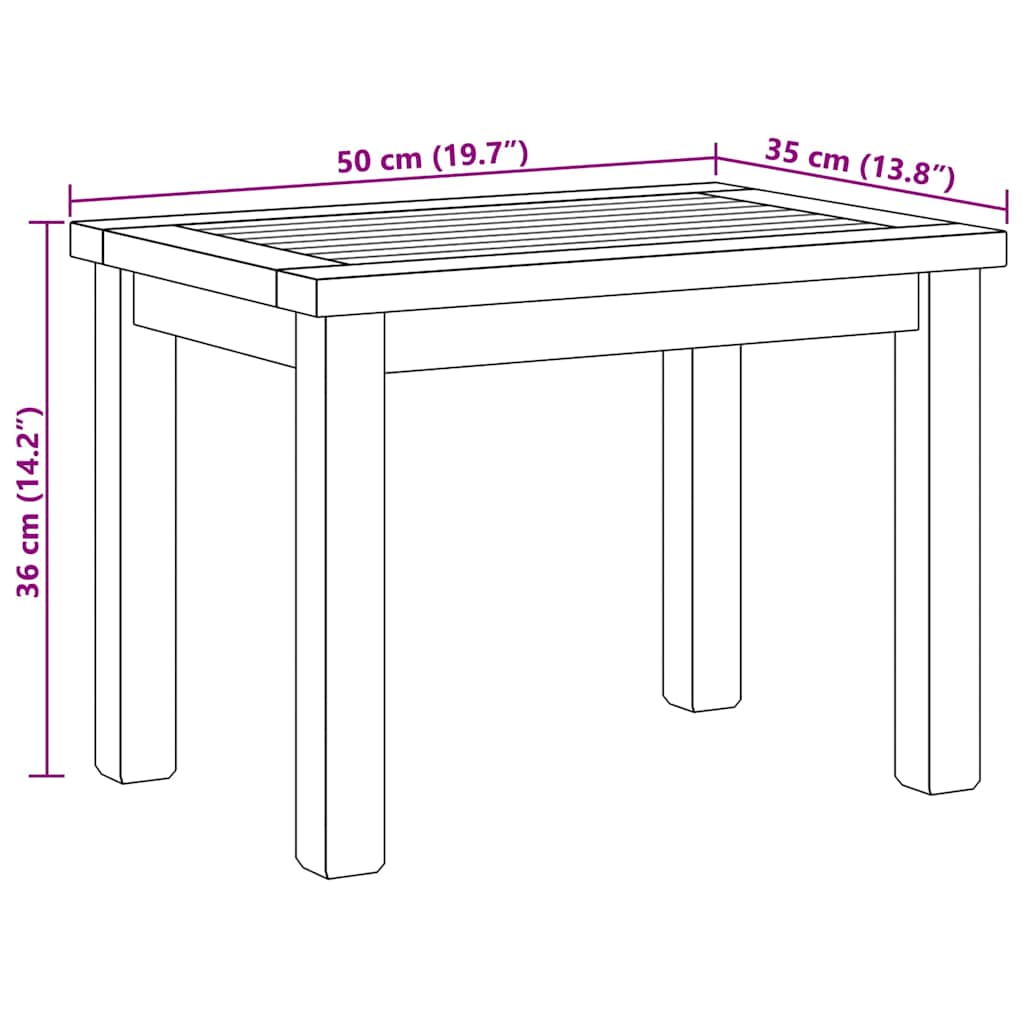 Coffee Table Brown 50 x 35 x 36 cm Solid Teak Wood