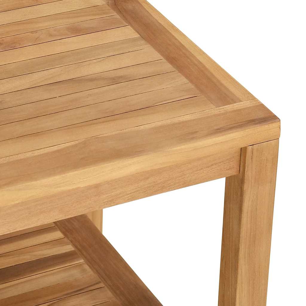 Coffee Table with Storage Brown 45 x 45 x 45 cm Solid Teak Wood