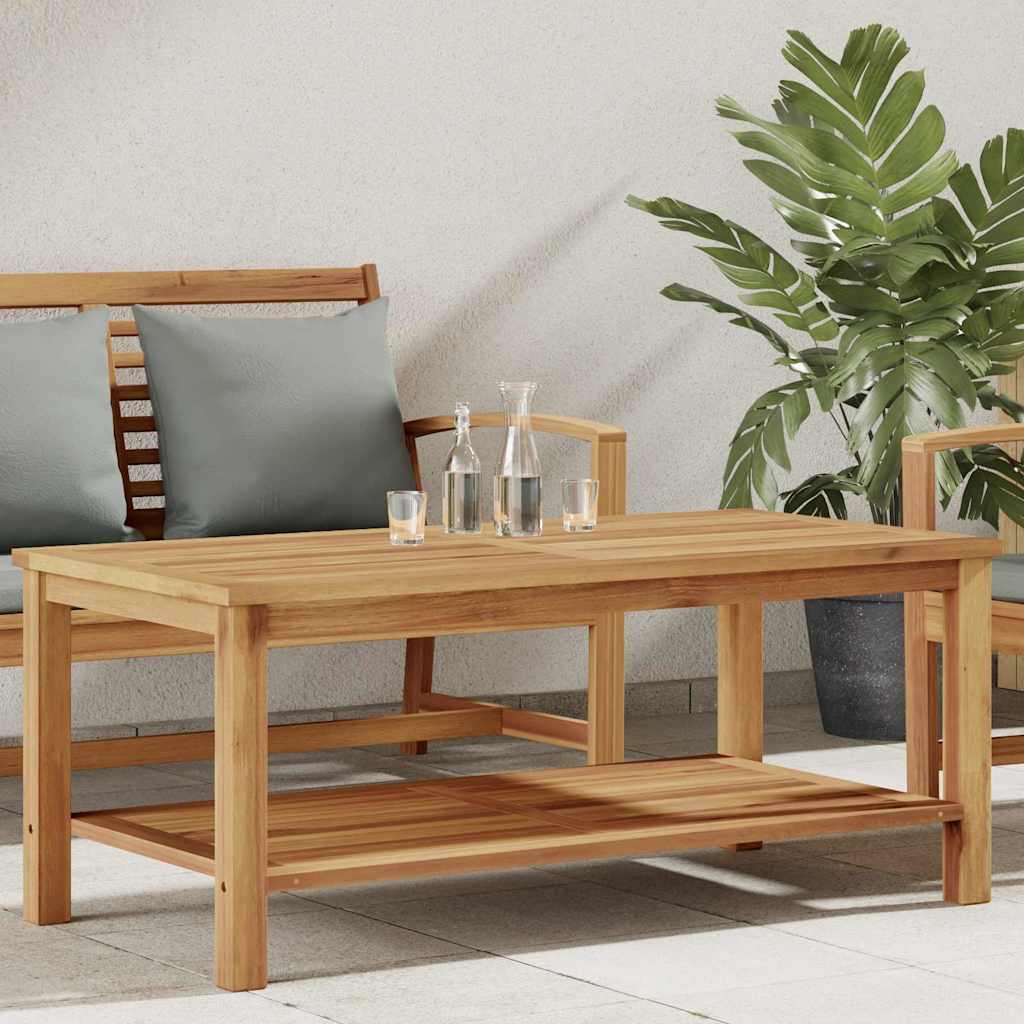 Coffee Table with Shelf Brown 110 x 55 x 45 cm Solid Teak Wood