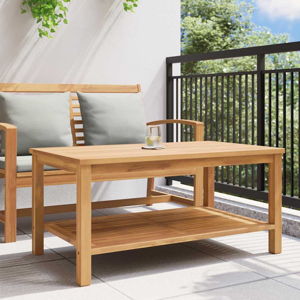 Coffee Table with Shelf Brown 110 x 55 x 45 cm Solid Teak Wood