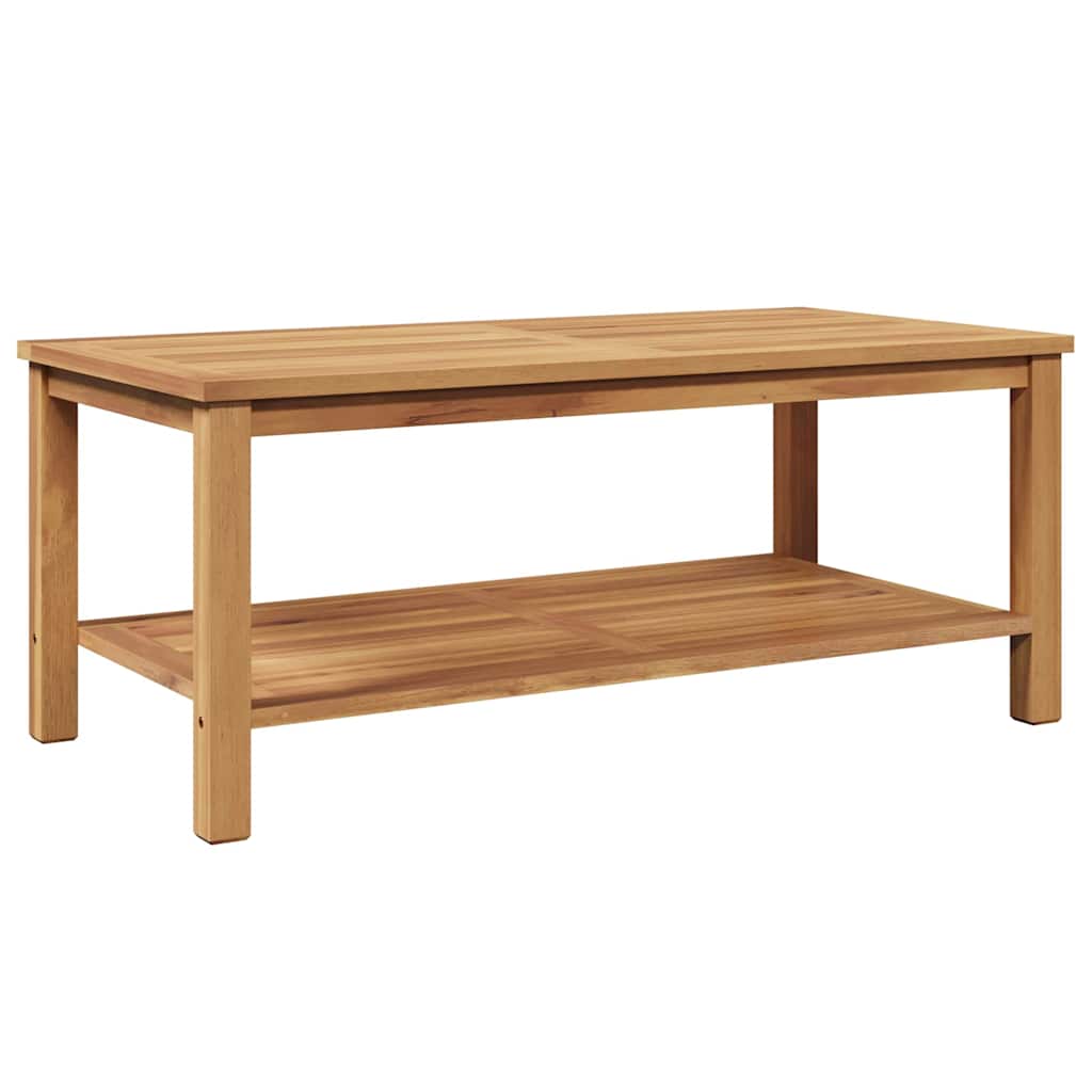 Coffee Table with Shelf Brown 110 x 55 x 45 cm Solid Teak Wood