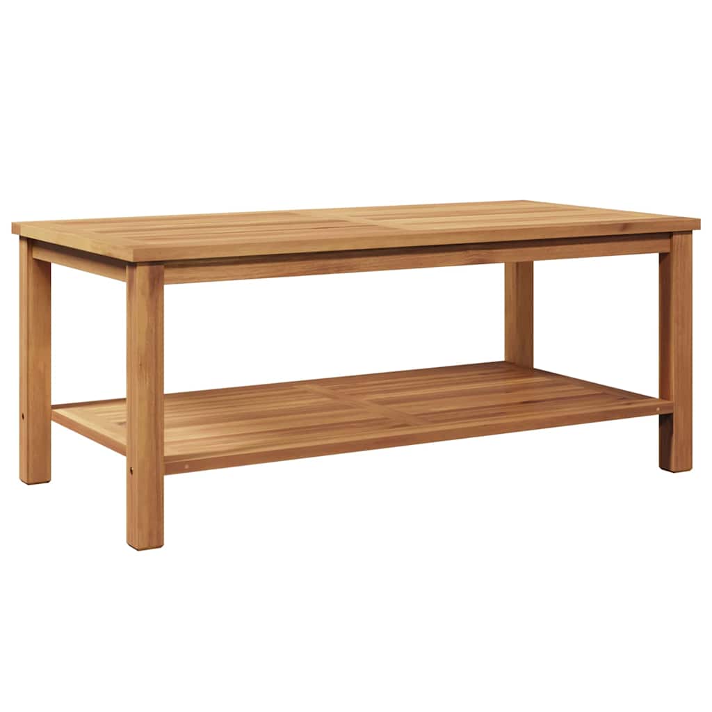 Coffee Table with Shelf Brown 110 x 55 x 45 cm Solid Teak Wood