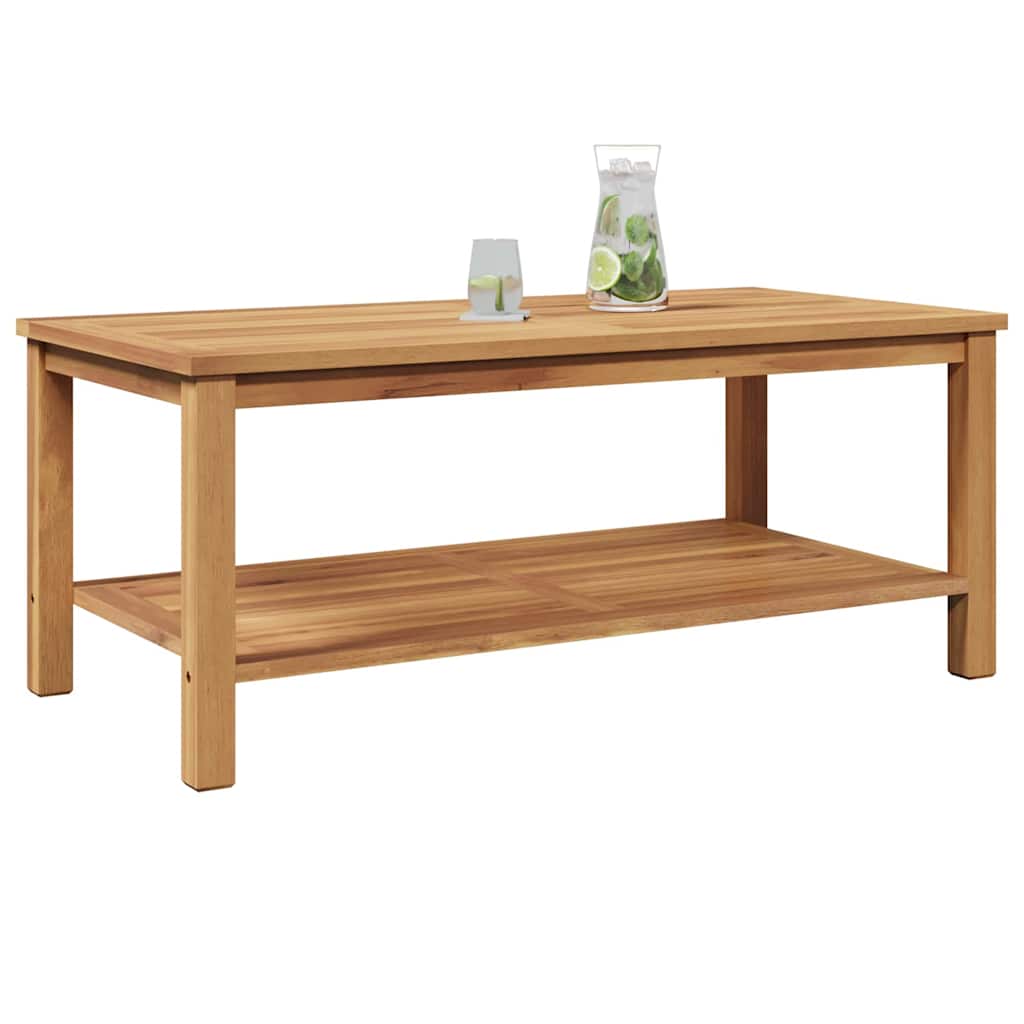 Coffee Table with Shelf Brown 110 x 55 x 45 cm Solid Teak Wood