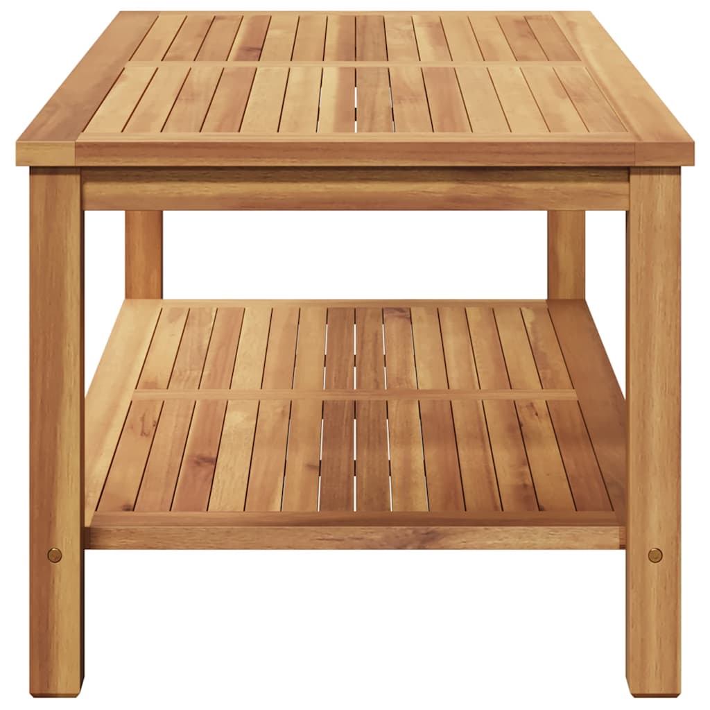 Coffee Table with Shelf Brown 110 x 55 x 45 cm Solid Teak Wood