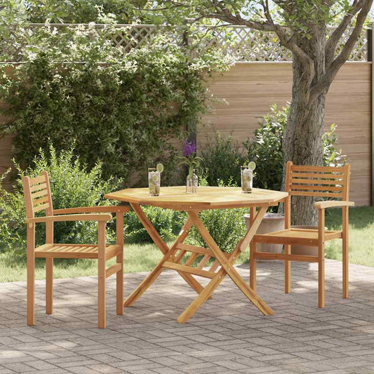 Chair 2 pcs Brown Solid Teak Wood